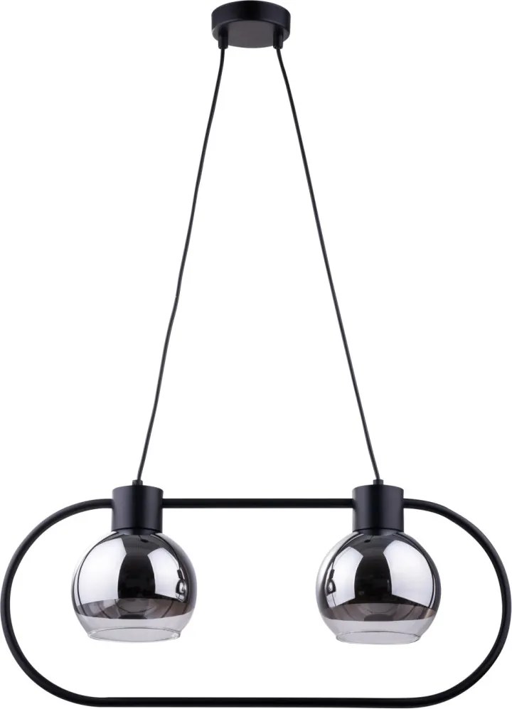 SIGMA LIGHTING 31892 LINDA Többágú Függesztett Lámpa Fekete, Átlátszó, Ezüst E27 IP20