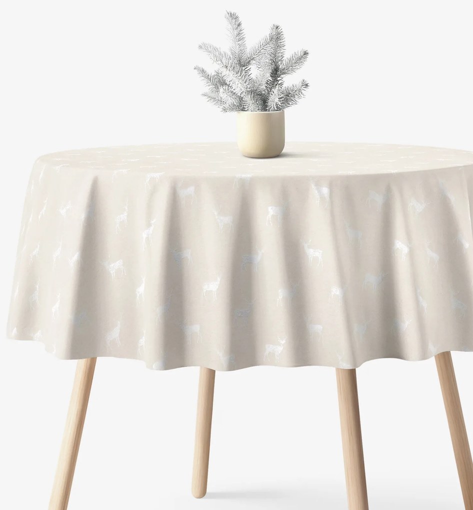 Goldea kör alakú terítő natura - szarvasok természetes talajon Ø 210 cm