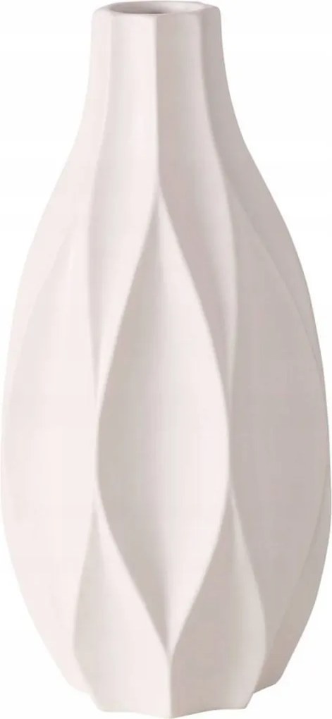 Dekorációs Váza Kerámia matt fehér 30cm magas