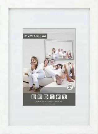 Gallery fa képkeret fehér 59,4x84 cm Plexi