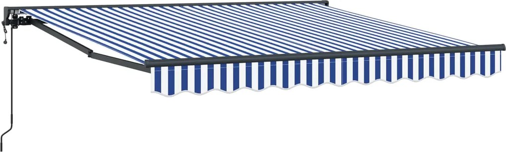 vidaXL Behúzható napellenző Kék és Fehér 300 x 250 cm