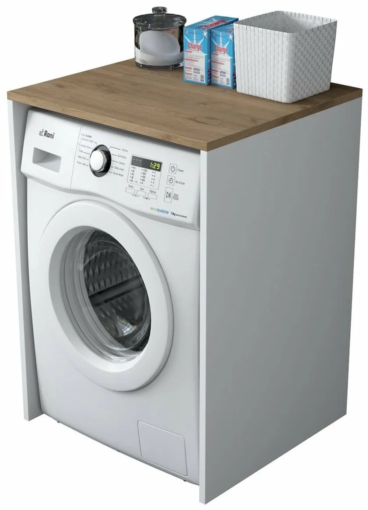 Szekrény a mosógép fölé Duma White and Walnut