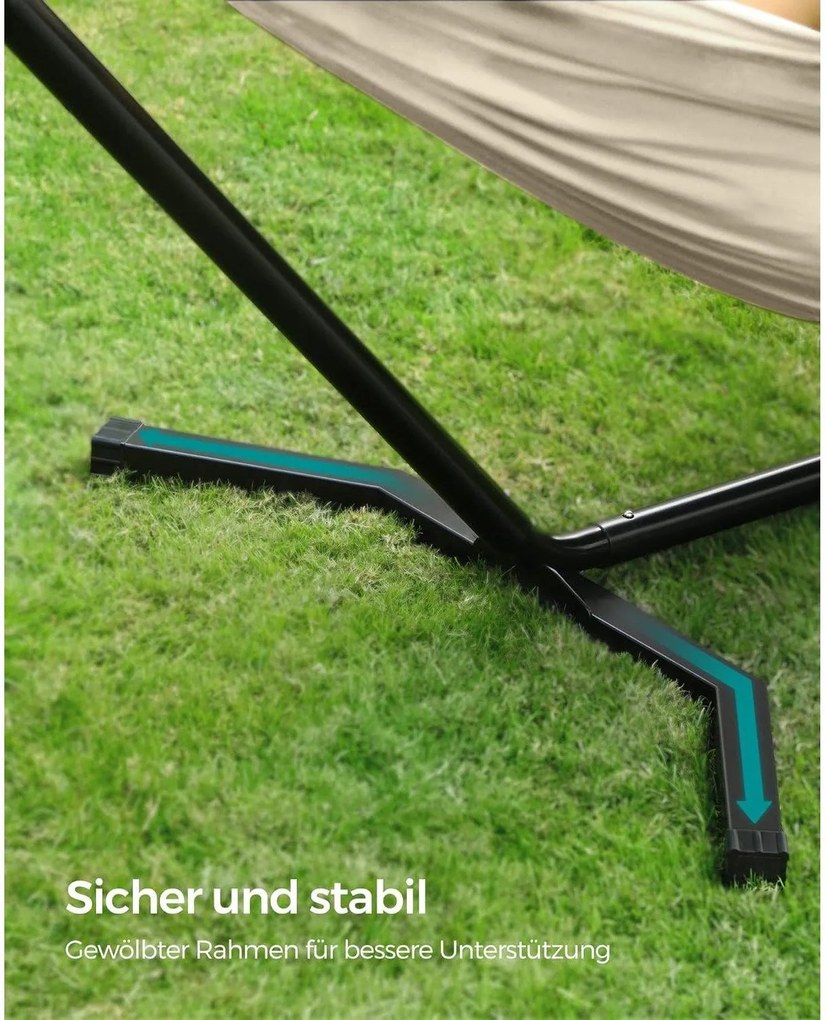 Függőágy, 210 x 150 cm-es függőágy állvánnyal, bézs