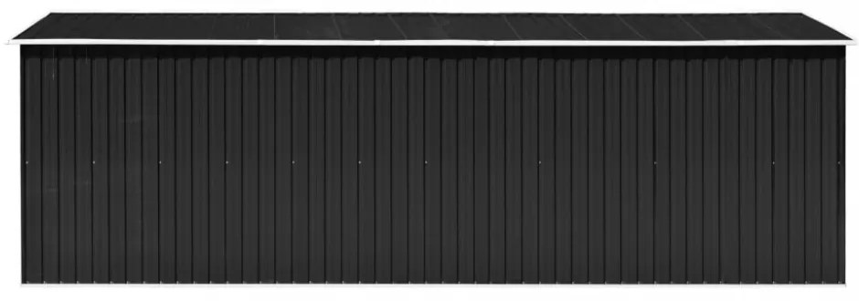 antracitszürke fém kerti fészer 257 x 580 x 181 cm