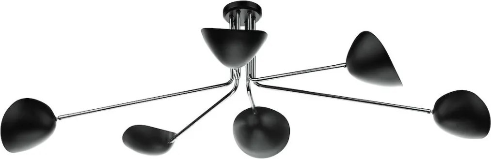 DAR LIGHTING KRU6422 KRUG Mennyezeti Csillár Fekete, Csiszolt Króm E14 IP20