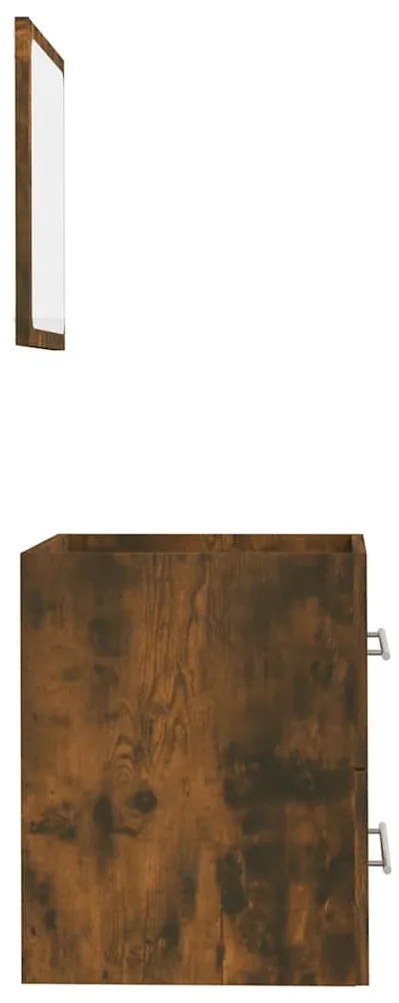 füstös tölgy színű tükrös fürdőszobaszekrény 41 x 38,5 x 48 cm