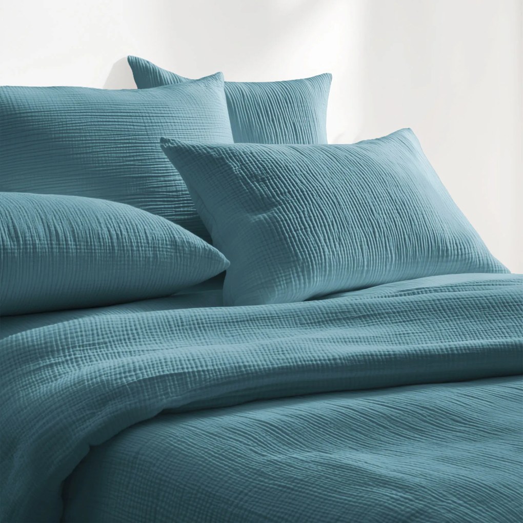 Goldea muszlin ágyneműhuzat – petrolkék 140 x 200 és 70 x 90 cm