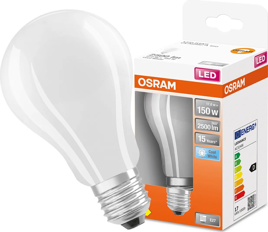 Osram Led izzó E27 17W 150W 2500lm Semleges