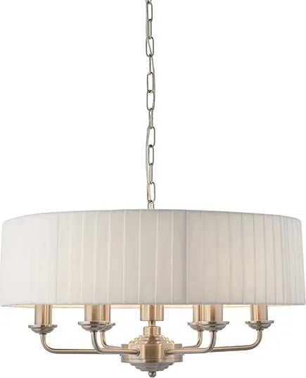 ENDON 94399 HIGHCLERE Ernyős Függesztett Lámpa Antik Fehér, Króm E14 IP20