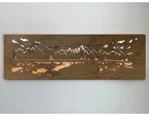 Li-Go 4778/A/4 - LED fali dekoráció LED/10W/5V 30000 mAh 120x40 cm tölgy