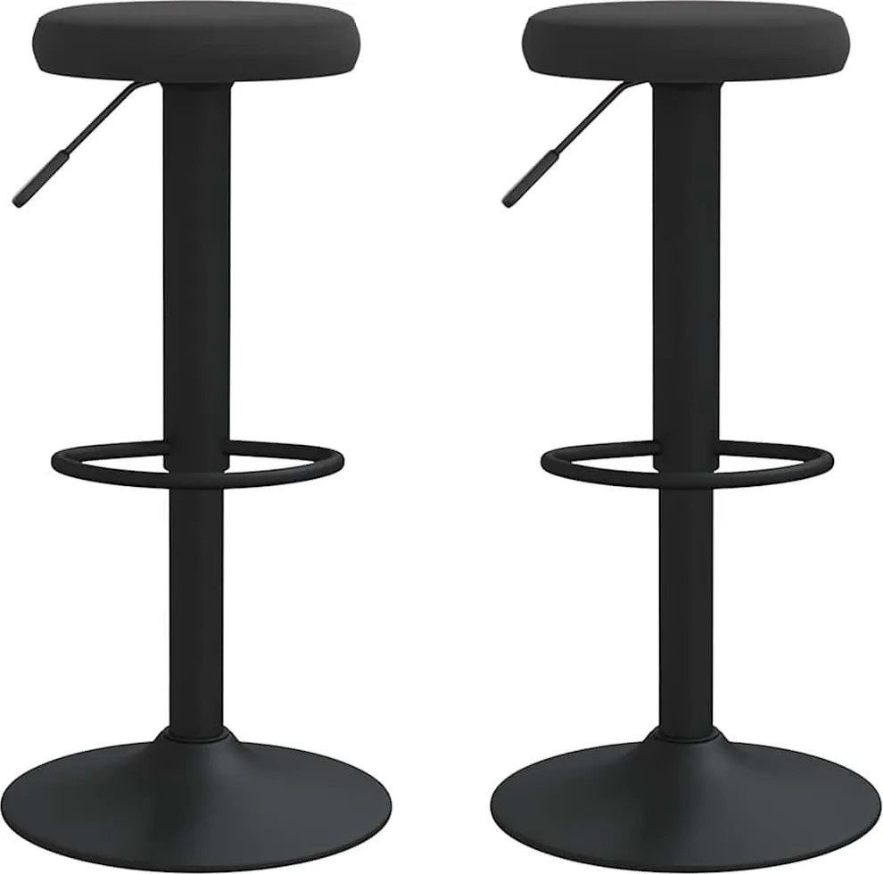 vidaXL 2 db fekete bársony bárszék