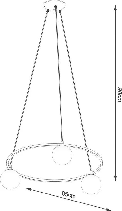 Fehér-fekete függőlámpa üveg búrával Umerta – Sollux