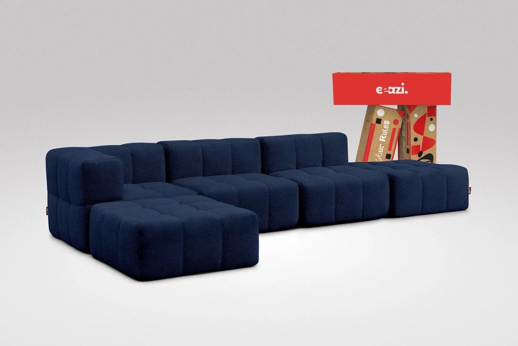 5 Teiliges Modulares Sofa – Blau