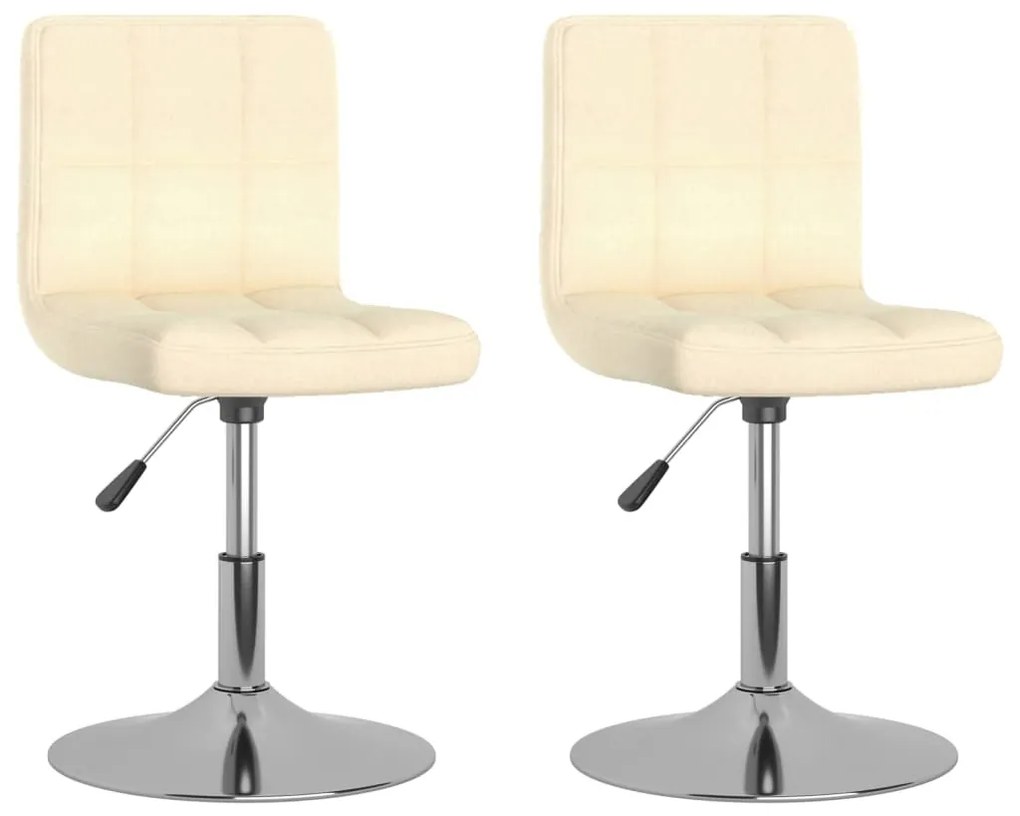 vidaXL 2 db krémszínű szövet forgó étkezőszék