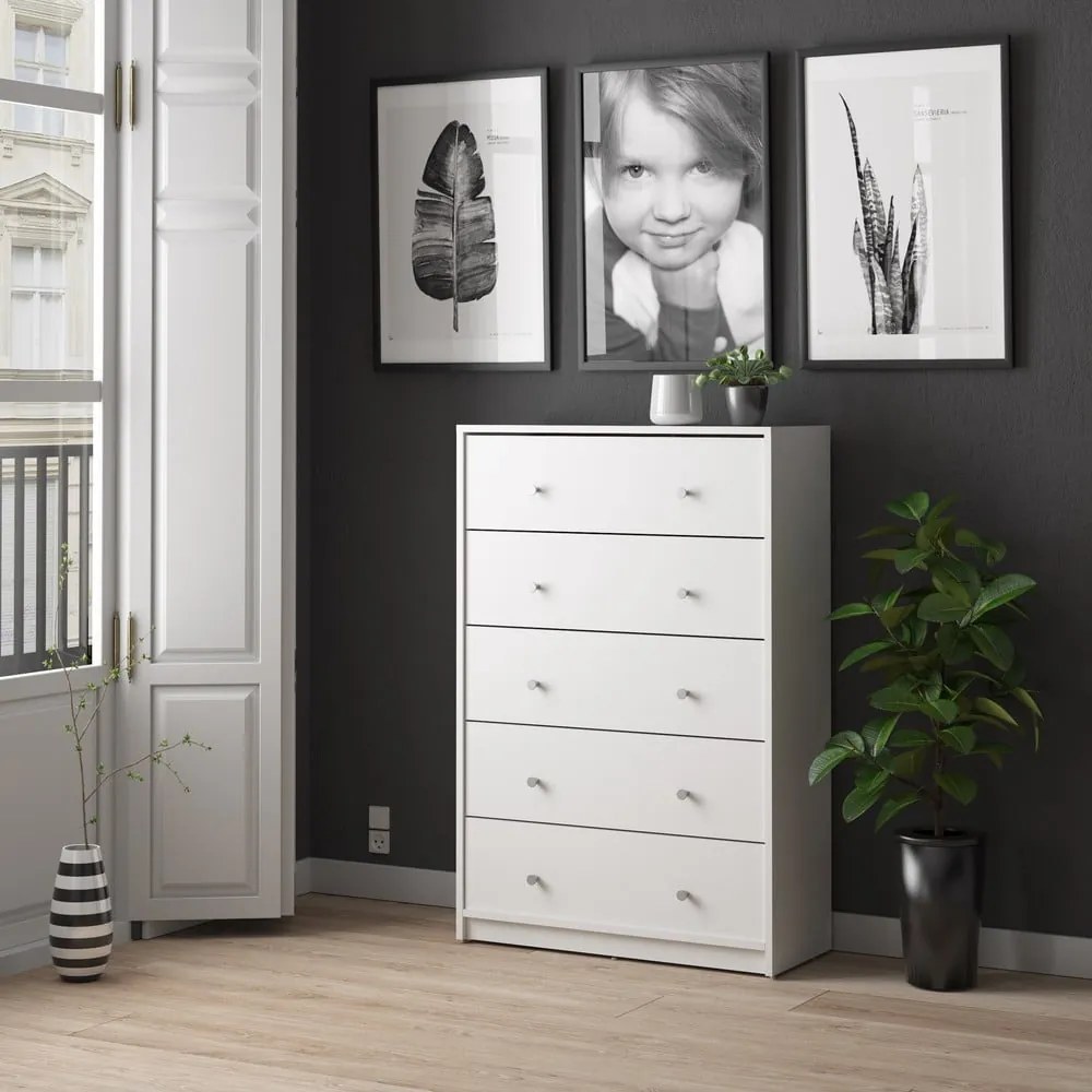 Fehér komód 72x108x30 cm May – Tvilum