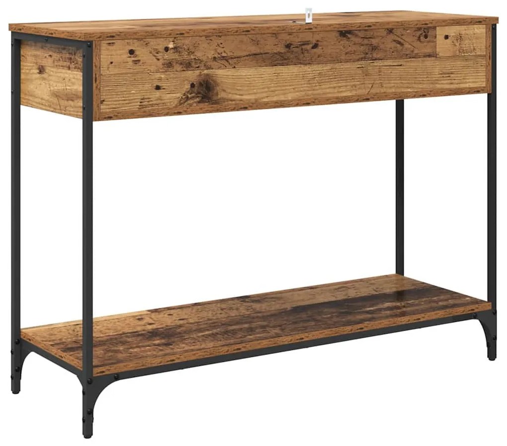 Konzolasztal fiókkal Öreg fa 100 x 34,5 x 75 cm Faanyag