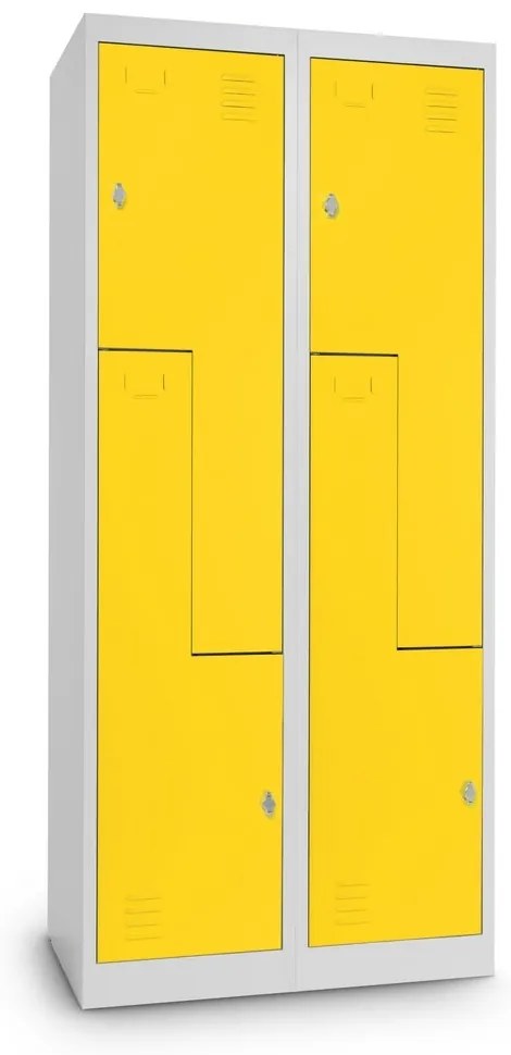 Fém szekrény Z, 80 x 50 x 180 cm, csavaros zár, sárga - RAL 1023