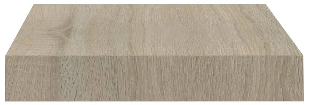 4 db tölgyszínű MDF lebegő fali polc 23 x 23,5 x 3,8 cm