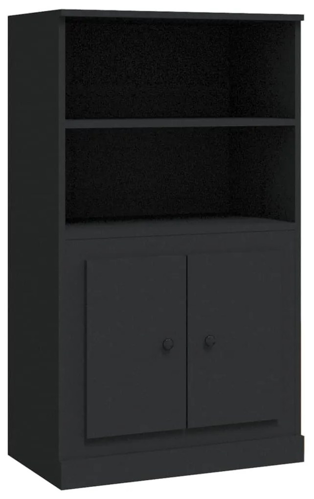 fekete szerelt fa magasszekrény 60x35,5x103,5 cm