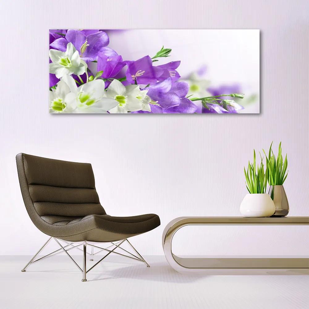 Üvegkép virágok növények 100x50 cm