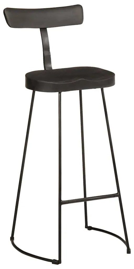 2 db fekete tömör mangófa bárszékek 49x43x103 cm