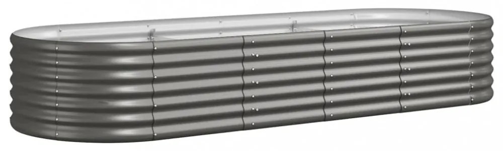 szürke horganyzott acél kerti magaságyás 224x80x36 cm