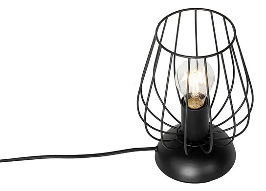 Modern fekete dróthálós asztali lámpa - Palica