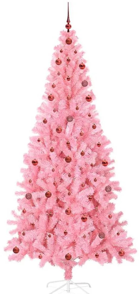 Karácsonyfa 300 LED-del állvánnyal Rózsaszín 240 cm PVC
