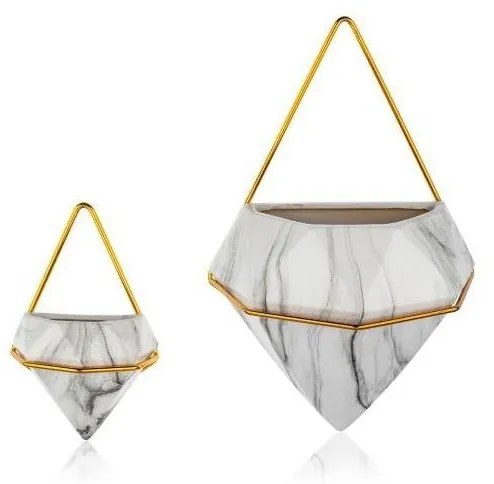 KÉSZLET 2x Fali virágcserép SEMELA 23x20 cm arany