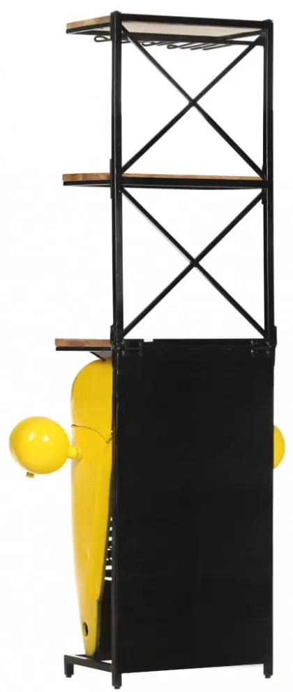 sárga tömör mangófa traktor borszekrény 49 x 31 x 172 cm
