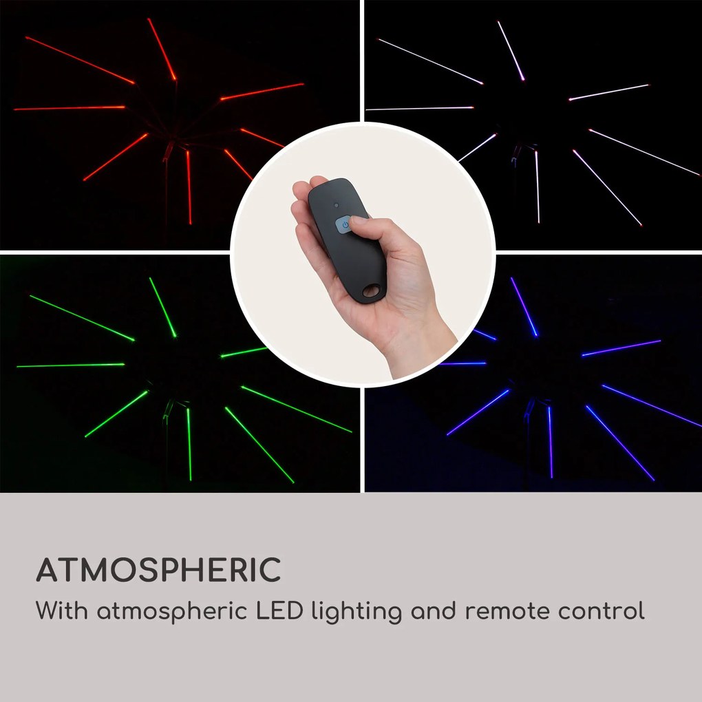 Blumfeldt Calais, Napernyő, LED, alumínium váz, poliészter huzat, UV védelem 50