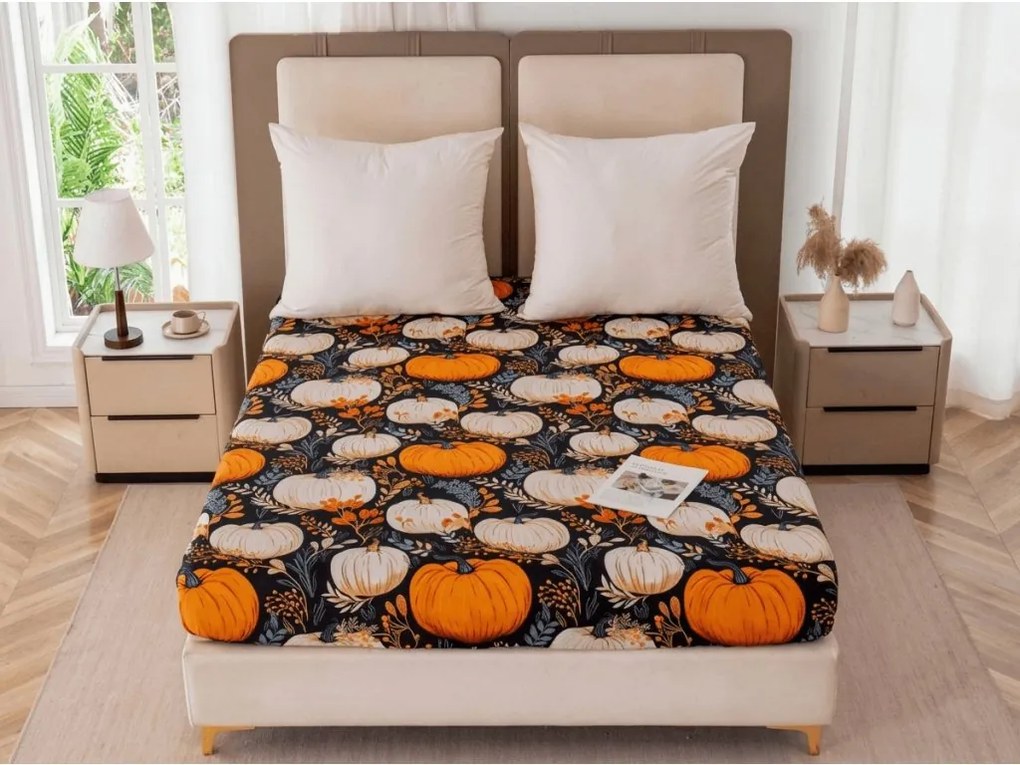 Mikroszálas gumis lepedő MAGIC PUMPKIN színes 180x200 cm
