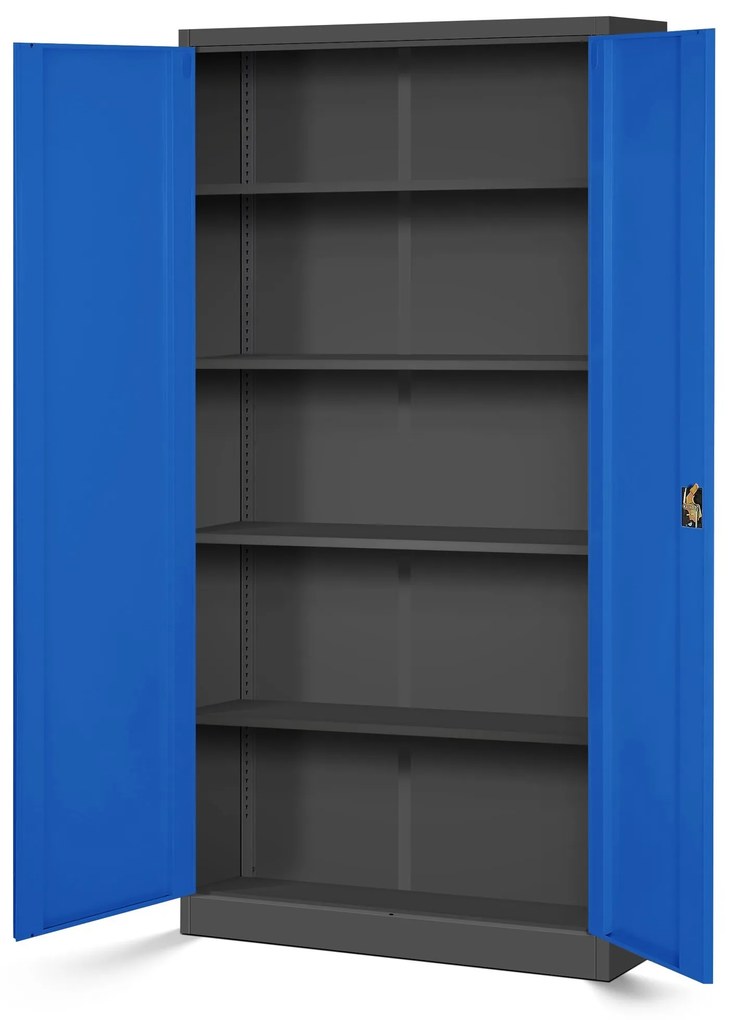 Set 4x fém iratszekrény JAN H, 900 x 1950 x 400 mm, antracit-kék