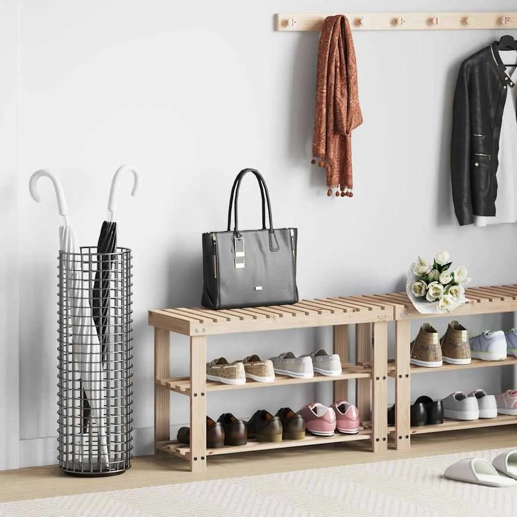 vidaXL tömör fenyőfa 2 az 1-ben cipőpolc ülőfelülettel