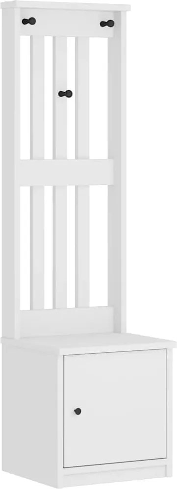vidaXL SANDNES fehér tömör fenyőfa előszobafa 45x40x159,5 cm