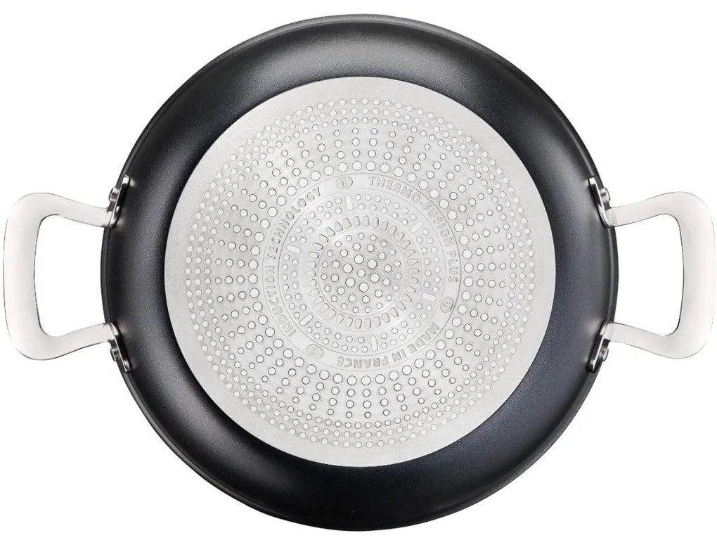 Mély serpenyő fedéllel, Tefal, korlátlan, 26 cm Ø, alumínium / titán / üveg