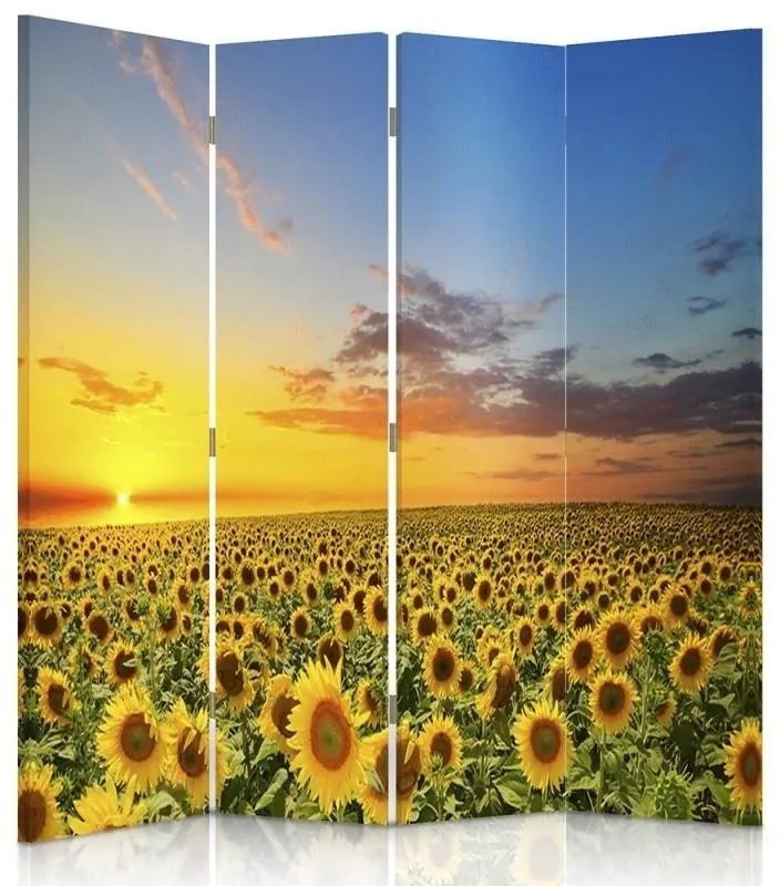 Gario Paraván Tájkép napraforgóval Méret: 145 x 170 cm, Kivitelezés: Klasszikus paraván
