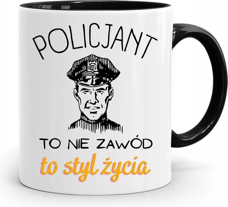 Fekete Bögre Ajándék Rendőrnek Egy Életstílus, fényképes nyomtatással