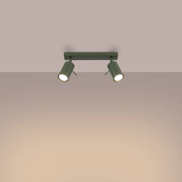 Sollux SL.1501 - Spotlámpa RING 2xGU10/10W/230V zöld