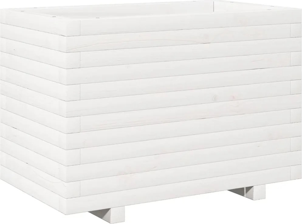 vidaXL fehér tömör fenyőfa virágláda 70 x 40 x 49,5 cm