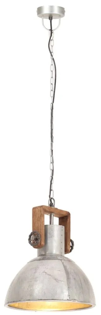 kerek ezüstszínű ipari függőlámpa 25 W 30 cm E27