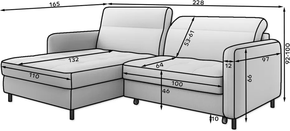 Szürkészöld bársony kinyitható-tárolóhelyes sarokkanapé (jobb oldali-heverő résszel) Gomsi – ELTAP