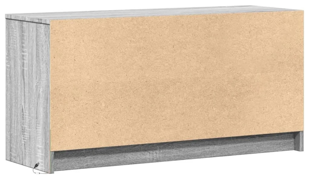 szürke sonoma színű szerelt fa LED-es TV-szekrény 100x34x50 cm