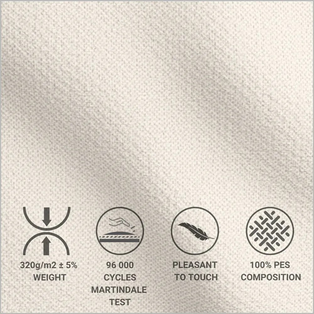 Bézs kárpitozott ágyneműtartós franciaágy ágyráccsal 200x200 cm Lounge L – Maison de Rêve