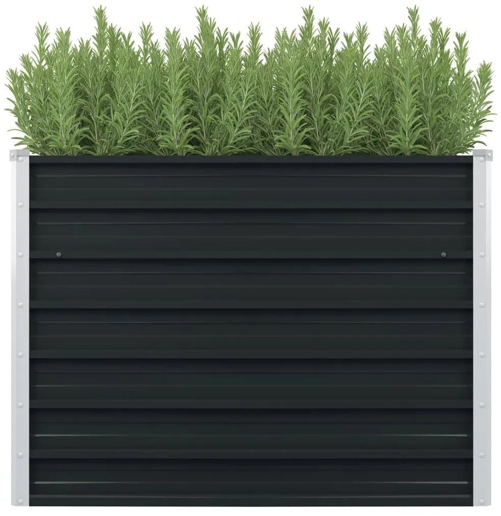 vidaXL antracitszürke horganyzott acél kerti magaságyás 100x100x77 cm