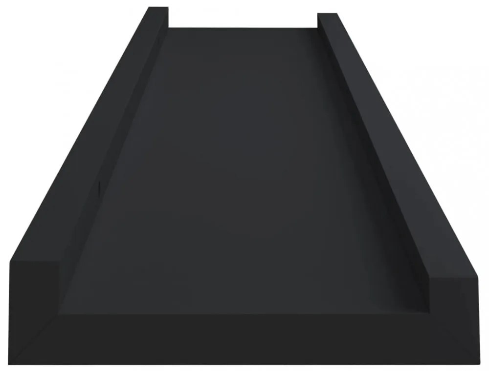 2 db fekete MDF szegélypolc képkeretekhez 40 x 9 x 3 cm