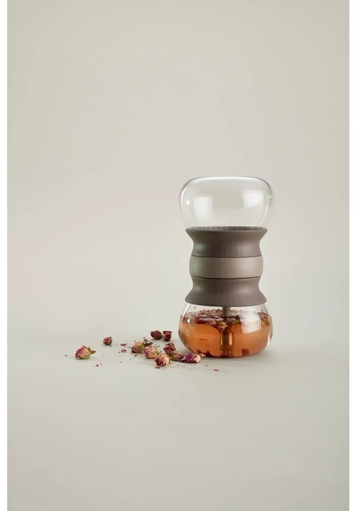 Világosbarna üveg teáskanna szűrővel 500 ml – Lékué