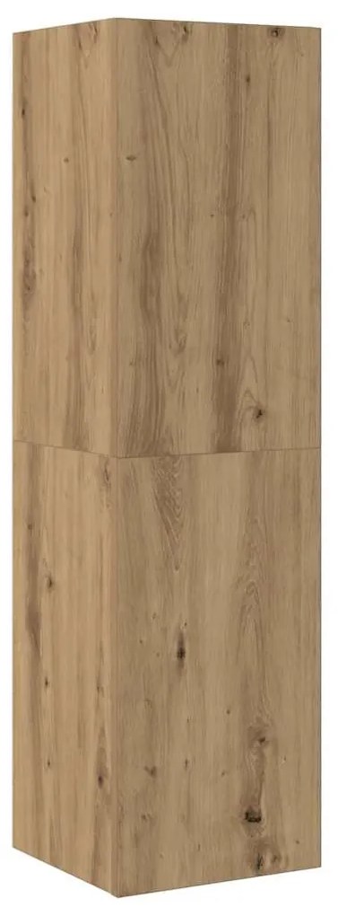 kézműves tölgy színű szerelt fa TV-szekrény 30,5 x 30 x 110 cm