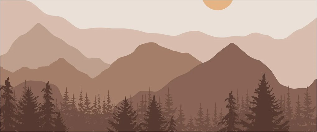 Kép - Barna hegyek N⁰1 (120x50 cm)
