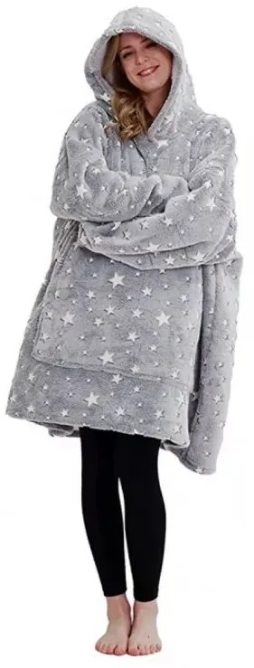 Zaparkorun Sötétben világító takaró ujjal és kapucnival - Szürke